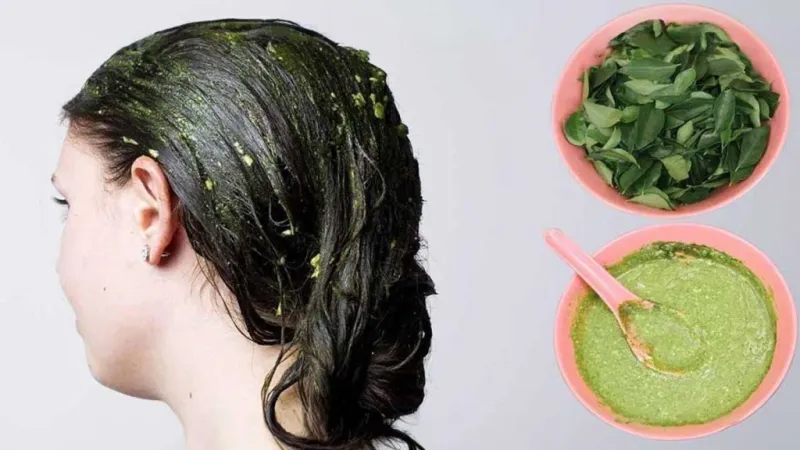 Best hair mask for hair fall at home - curry leaves hair pack
